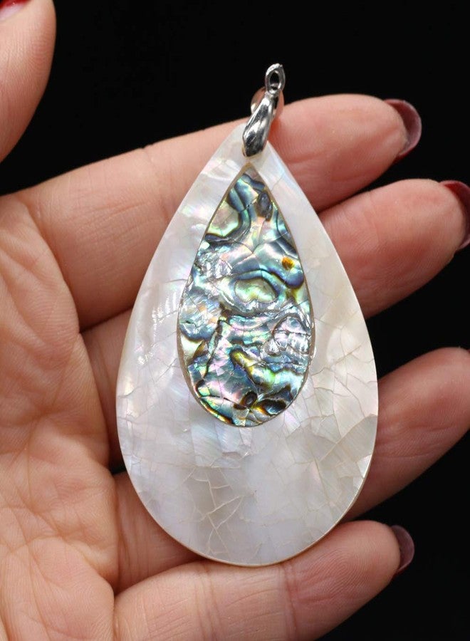 Zotoone Natural Abalone Shell Pendant,Mother of Pearl Shell Pendant,Drop Shape Shell Pendant Seashell Abalone Shell Pendant Charms for DIY Necklace Jewelry Making (Random 2 Pcs) - Image 4