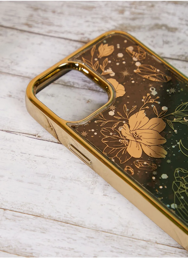 Claires Gold Crystal Flower iPhone 12 Pro Max Case
