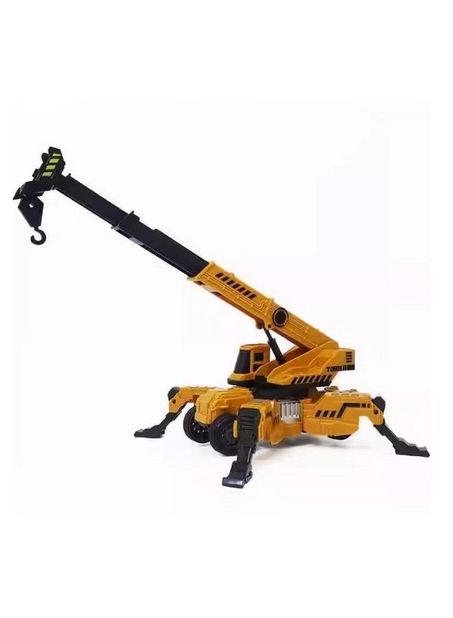 PLUSPOINT لعبة رافعة PLUSPOINT تعمل بالطاقة الاحتكاكية مع كابل ورافعة قابلة للدوران 360 درجة نموذج رافعة مع دعم عجلات متحركة مركبات البناء شاحنة للأطفال الأولاد والبنات (رافعة) - Image 4