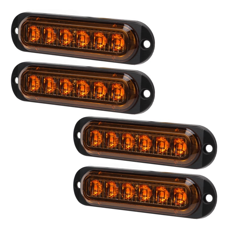 6 LED Truck Side Lights Yellow High Brightness Waterproof ABS PC Side Marker Lights - Durable Emergency Flash Light for Trucks Trailers on Rainy Foggy Days - Image 4