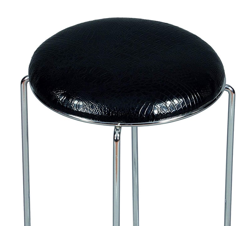 JOJO Cushion Home Stainless Steel Dining Stool Round Living Room Metal Sofa Stool Shoe Changing Stool Makeup Stool 45CM (Pack of 1 Black) - Image 3