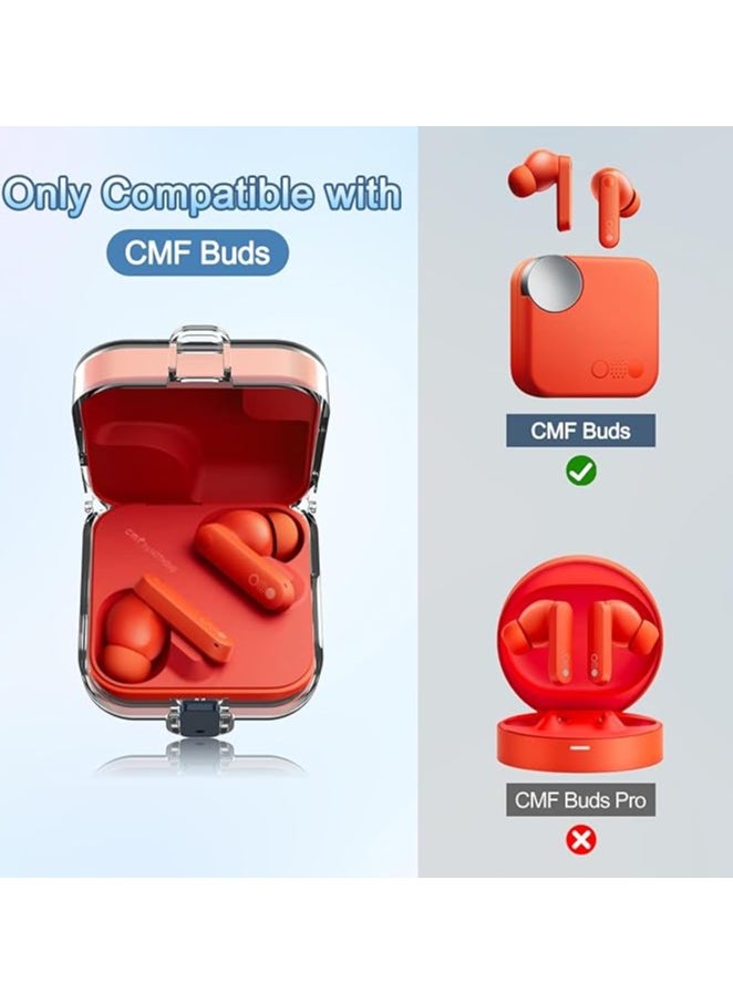 Generic Hard PC Clear Protective Earbuds Case for CMF Buds, Headphones Case with Lanyard Accessories  - Image 2