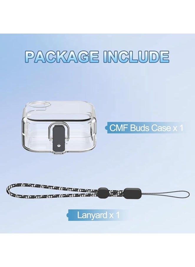 Generic Hard PC Clear Protective Earbuds Case for CMF Buds, Headphones Case with Lanyard Accessories  - Image 3
