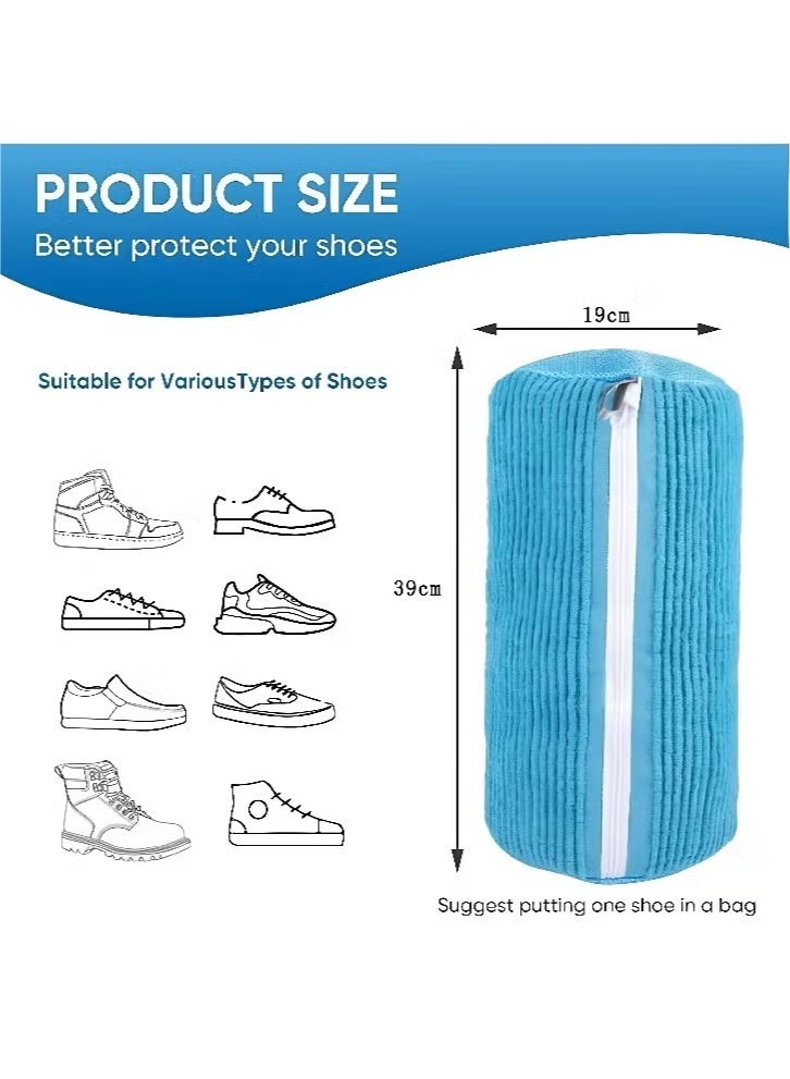 2 PCS Shoe Cleaning Bag, Shoe Bag for Washing Machine, Shoe Washing Machine Bag, Adjustable Shoes Laundry Bag, Sneaker Washing Bag for 360° Cleaning White Shoes, Yellow and blue - Image 4