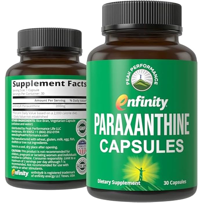 Peak Performance Paraxanthine Capsules for Clean, Jitter Free Energy. Enfinity Paraxanthine Supplement. Known for Focus, Concentration, and Productivity. Plus Great for A Pre Workout. for Men & Women. Nootropic Pills - Image 1