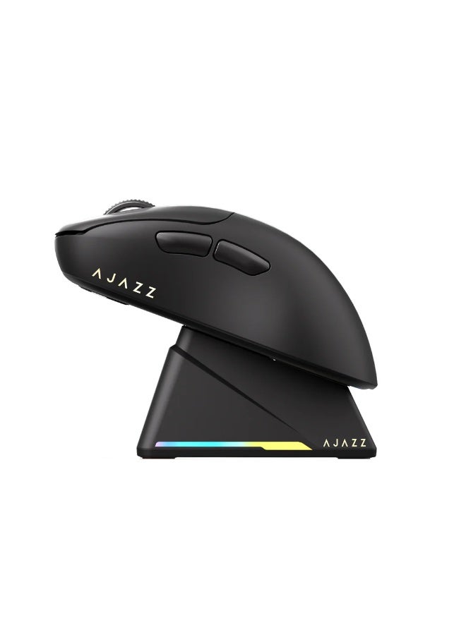 A-jazz AJAZZ AJ179 APEX 8K Gaming Mouse with RGB Magnetic Charging Base, Bluetooth/2.4GHz/USB-C Support, Lightweight (58g), PAW3950 30K Optical Sensor, Ergonomic Design for Mac/Windows (Black) - Image 2