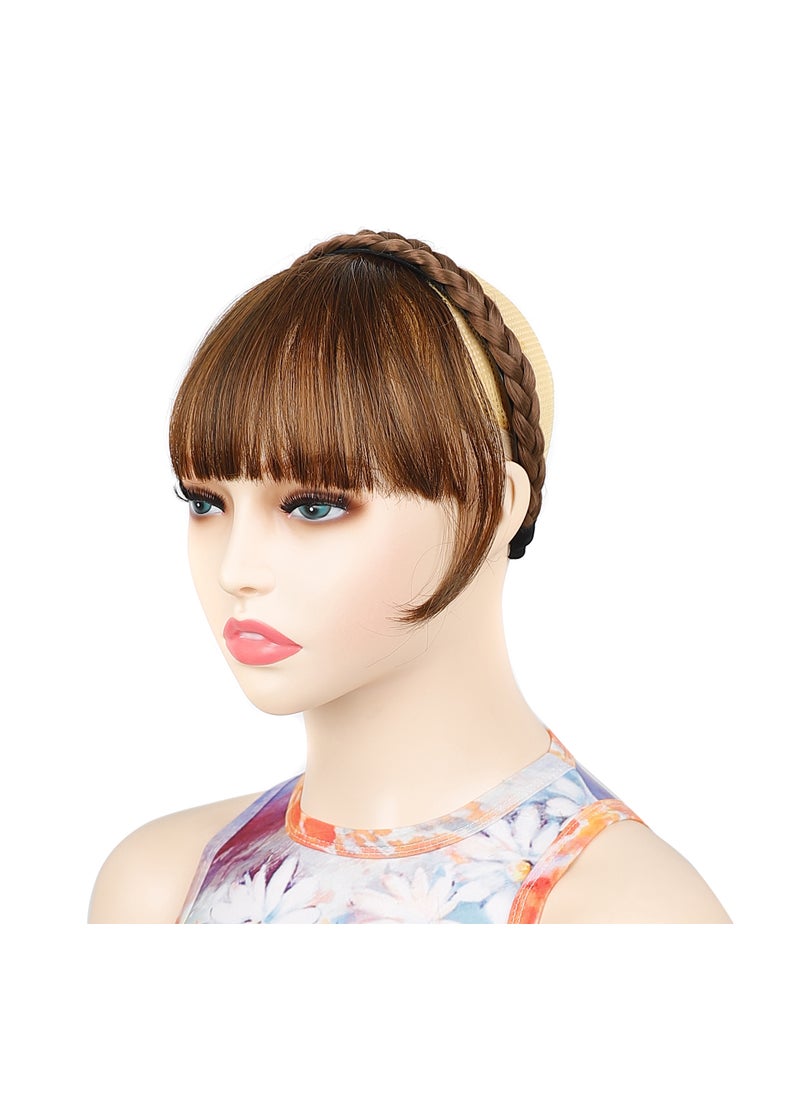 Generic Fashion Slim Braided Hairband with Bangs Light brown 