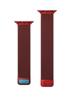 NIBEMINENT Double Section Milanese Magnetic Replacement Strap Band For Apple Watch Series 7/6/5/4/3/2/1/SE 38/40/41mm Red  - Image 2