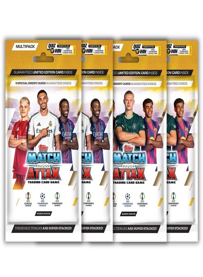 توبس لعبة بطاقات التداول والتجميع Topps UEFA Champions League Match Attax 2025-26 (عبوة متعددة من 4 بطاقات) - Image 1