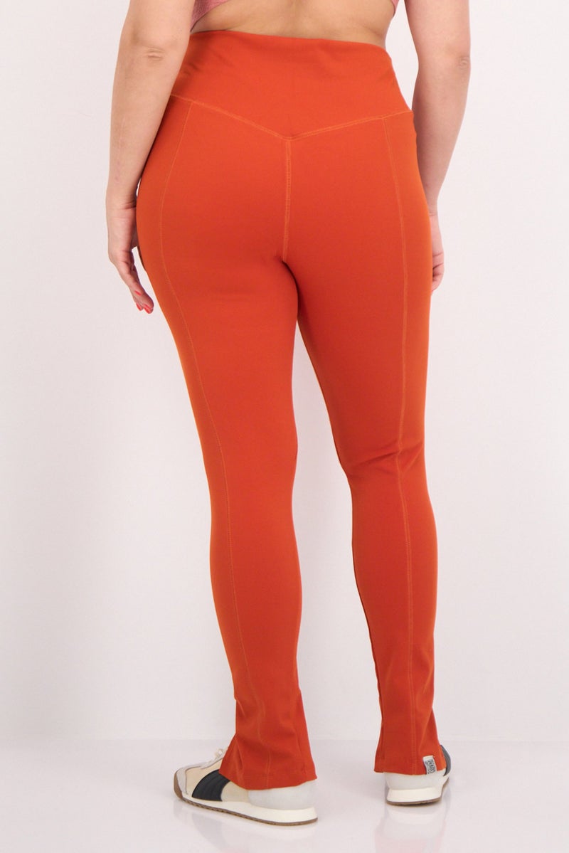 The Giving Movement Women Brand Logo Pull On Leggings, Rust - Image 3