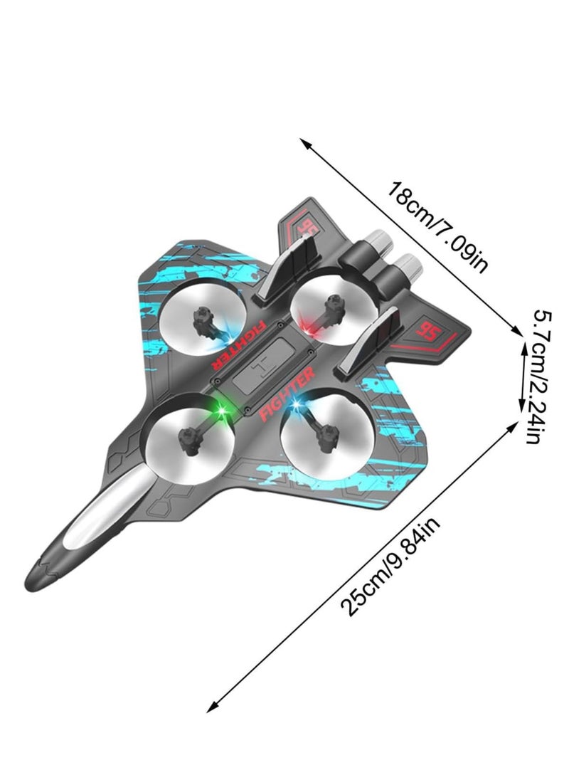 RC Aeroplane 2.4GHz Remote Control L 25 Quadcopter Floating Fighter Plane – RTF Airplane Toy with Colored Lights and USB Charging, Ideal for Beginners, Kids, and Adults