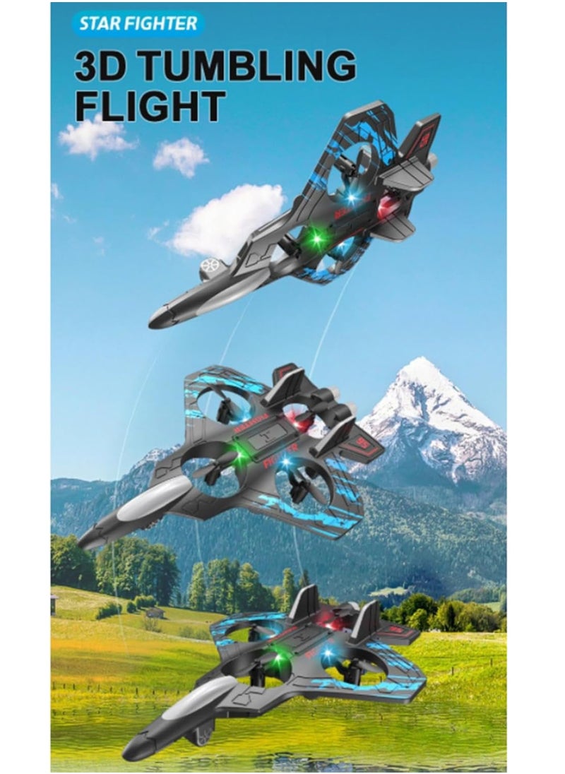 RC Aeroplane 2.4GHz Remote Control L 25 Quadcopter Floating Fighter Plane – RTF Airplane Toy with Colored Lights and USB Charging, Ideal for Beginners, Kids, and Adults  - Image 4