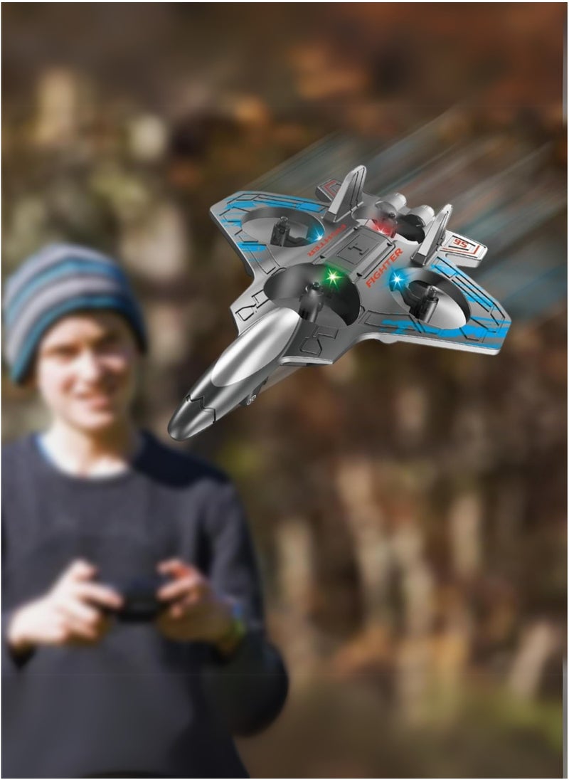 RC Aeroplane 2.4GHz Remote Control L 25 Quadcopter Floating Fighter Plane – RTF Airplane Toy with Colored Lights and USB Charging, Ideal for Beginners, Kids, and Adults  - Image 5