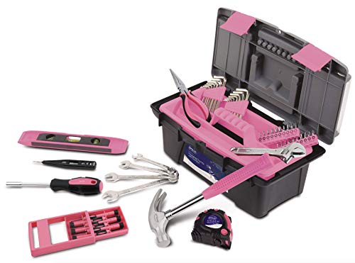 Apollo Tools 53 Piece Household Tool Set Includes Tools and Tool Box with a Selection of Most Needed Tools for Basic DIY Repairs, Maintenance and Crafts - Pink Ribbon - Image 3