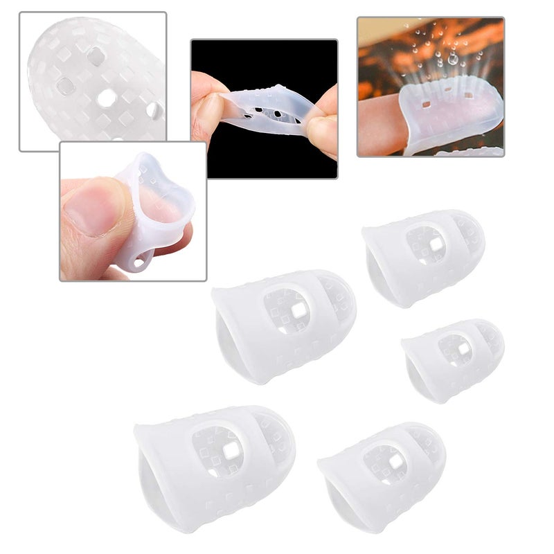 Augsun 40 Pcs Silicone Guitar Finger Guards Guitar Fingertip Protection Covers Caps with 10pcs Guitar Picks for Stringed Instruments(5 Sizes) - Image 4