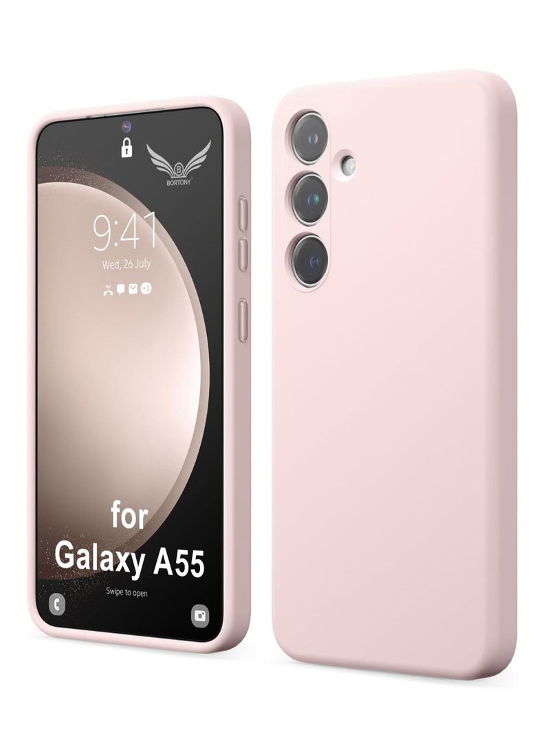BORTONY Samsung Galaxy A55 Case Cover Flexible Soft Silicone Slim Fit Case for Galaxy A55 Anti Scratch with Inside Microfiber Lining Shockproof Protective Phone Case for Galaxy A55 Case 6.6 inch - Image 1