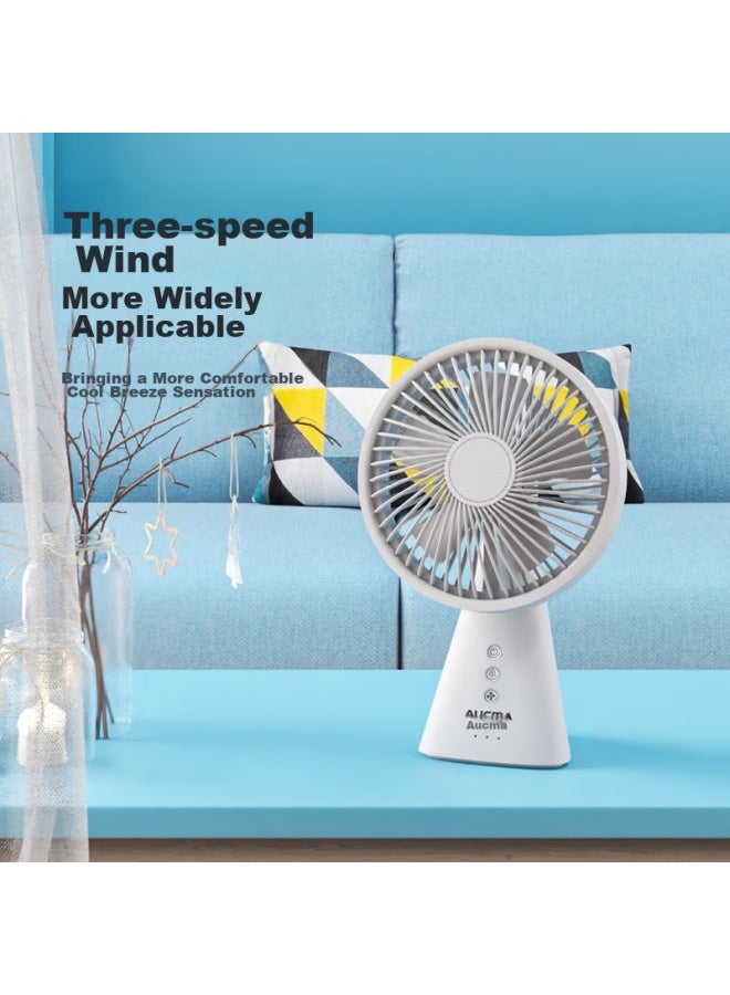 Aucma Electric Fan, Desktop Mini Fan, Rechargeable Usb Portable Handheld Fan For Home, Dormitory, Office, Bedside Night Light, Battery-powered Fss-w108j - Image 4