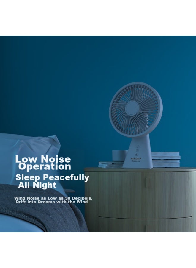 Aucma Electric Fan, Desktop Mini Fan, Rechargeable Usb Portable Handheld Fan For Home, Dormitory, Office, Bedside Night Light, Battery-powered Fss-w108j - Image 5