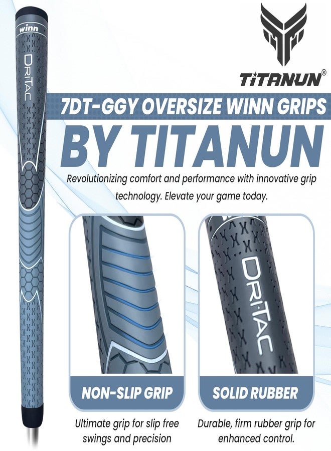 Titanun WINN DRI-TAC OVERSIZE- LATEST SERIES 13 Pieces DarkGrey/SilverGrey Golf Grip - Non-Slip & Cushioned Comfort - Incredible Comfort & Moisture-Wicking - Shock Absorption Benefits for Pain-Free - Image 3
