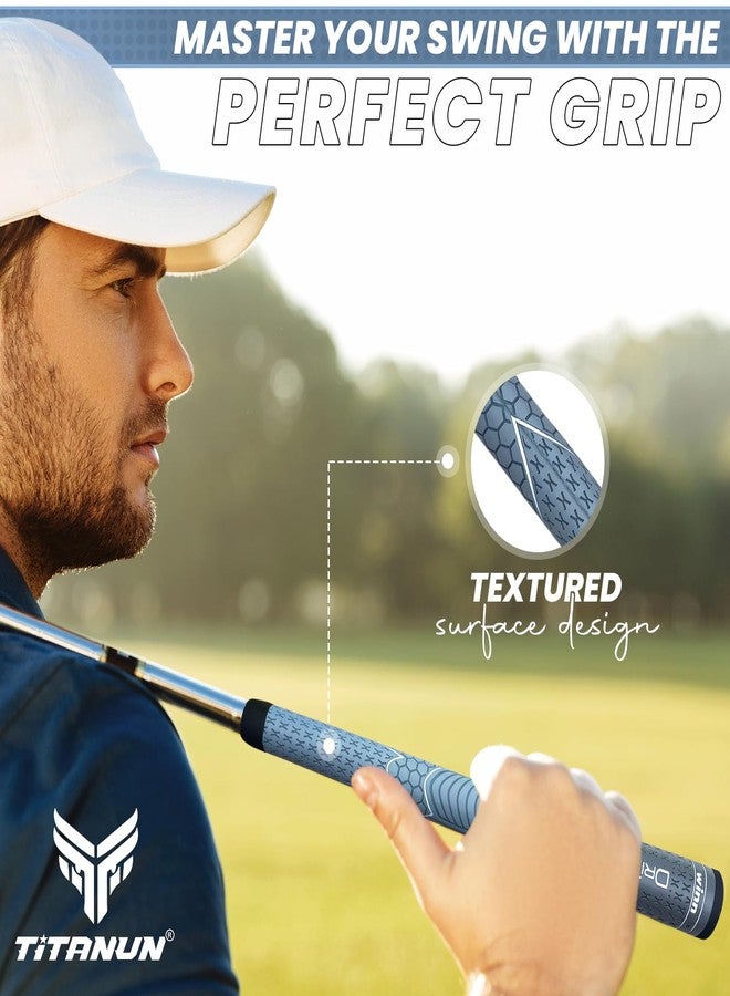 Titanun WINN DRI-TAC OVERSIZE- LATEST SERIES 13 Pieces DarkGrey/SilverGrey Golf Grip - Non-Slip & Cushioned Comfort - Incredible Comfort & Moisture-Wicking - Shock Absorption Benefits for Pain-Free - Image 4