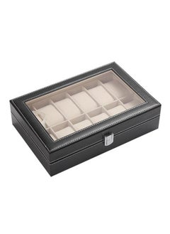Men's 12 Compartments See Through Window Watch Box,30x20.2x8cm