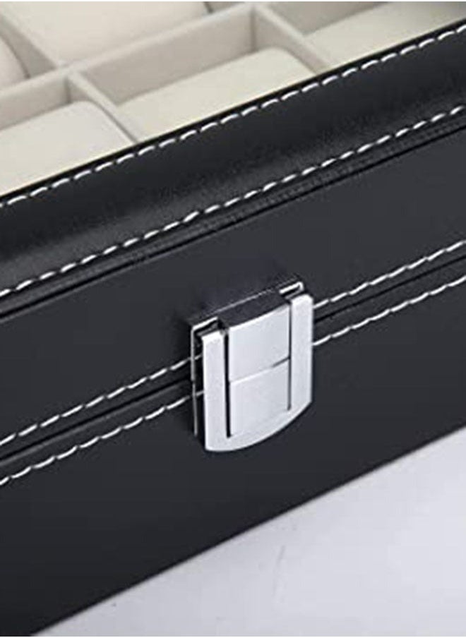 RollsTimi  - Men's 12 Compartments See Through Window Watch Box,30x20.2x8cm - Image 1