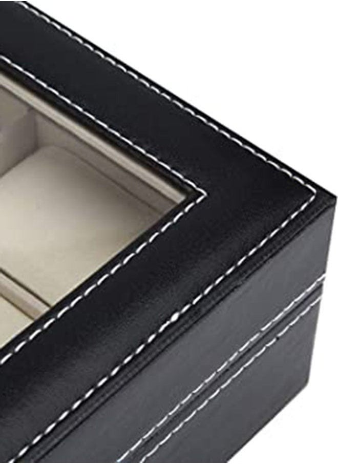 RollsTimi  - Men's 12 Compartments See Through Window Watch Box,30x20.2x8cm - Image 1