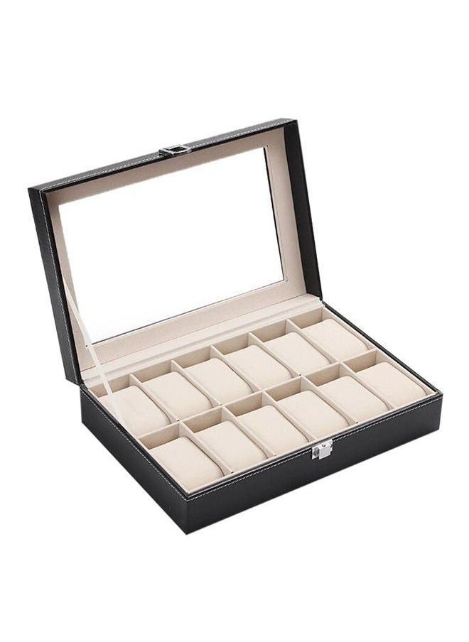 RollsTimi  - Men's 12 Compartments See Through Window Watch Box,30x20.2x8cm - Image 1