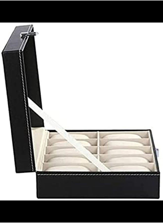 RollsTimi  - Men's 12 Compartments See Through Window Watch Box,30x20.2x8cm - Image 1