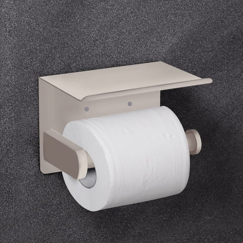 Vaehold Self Reshesive Poalter Paper With With Phone Sus SUS 304 Felet Stefles Stefical Counted Paper Paper Rollder - Rustproof and Bathroom Room Roll Roll With With -Beige - Image 4