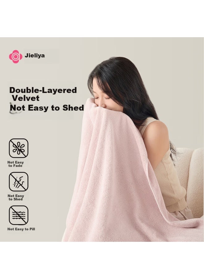 Grace 100% Cotton Extra Large Thick Absorbent Bath Towel 450g Quick Dry Adult Bath Towel Pink - Image 5