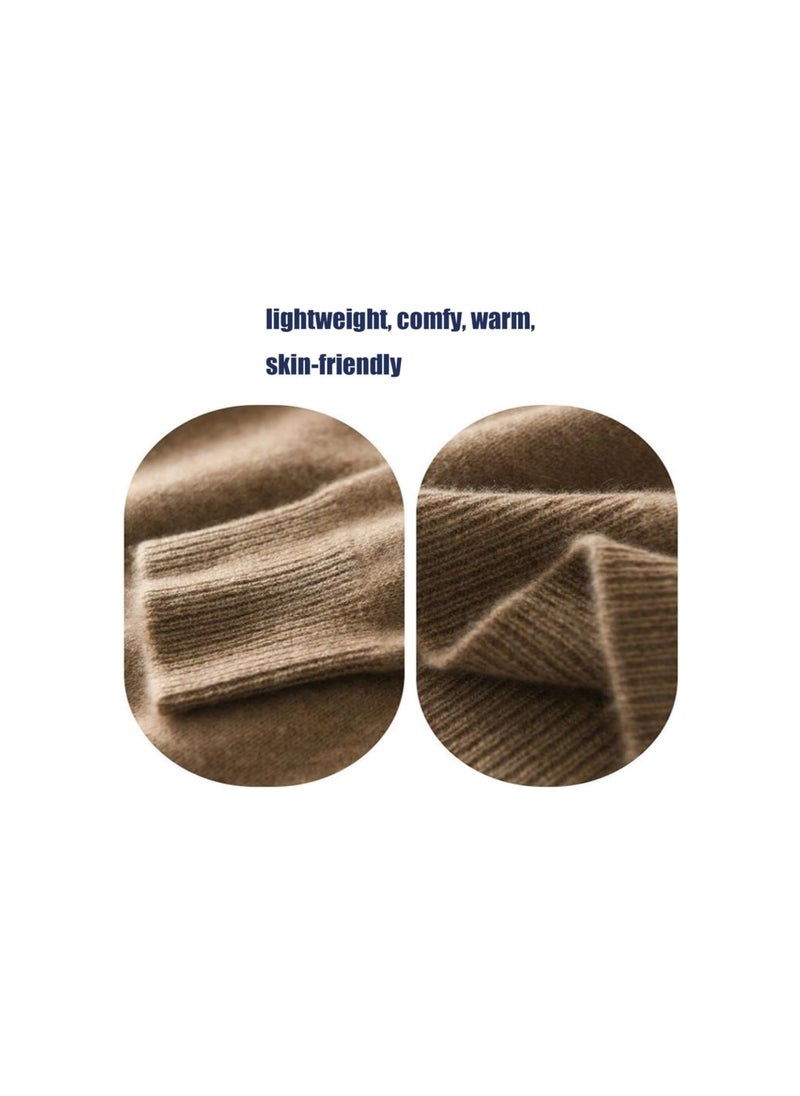 Generic - Women High Neck Cashmere Wool Sweater Thick Half-High-Necked Long Sleeve Knitted Pullover Tops - Image 1