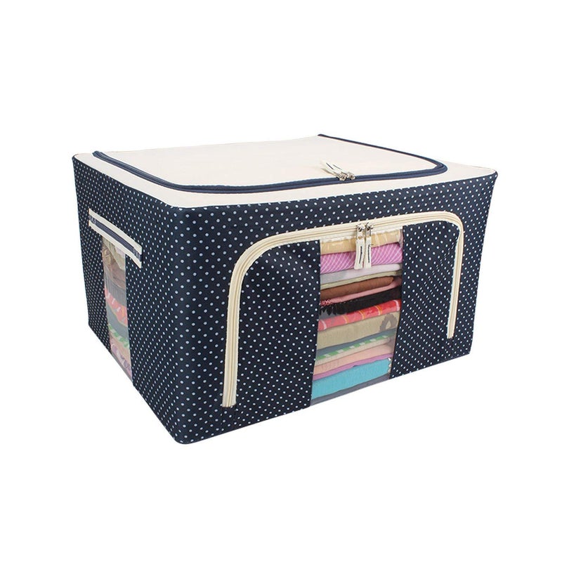 BSBDA Collapsible Clothe Storage Bag Wardrobe Organizer Portable Storage Bags for Clothes Bed sheet Saree Shirts Blanket with Zip Fordable Wardrobe Storage Basket - Image 1