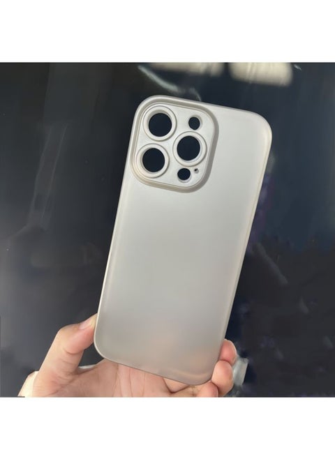 For Iphone14 Pro Max Phone Case Dirty-resistant For Apple All-inclusive Matt Pp Hard Case-Color:Gray (opp Hanging Bag Packaging + Model Label)-Applicable Model:For Iphone 15Pro