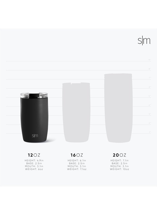 Simple Modern Travel Coffee Mug Tumbler with Flip Lid | Reusable Insulated Stainless Steel Cold Brew Iced Coffee Cup Thermos | Gifts for Women Men Him Her | Voyager Collection | 12oz | Almond Birch - Image 3