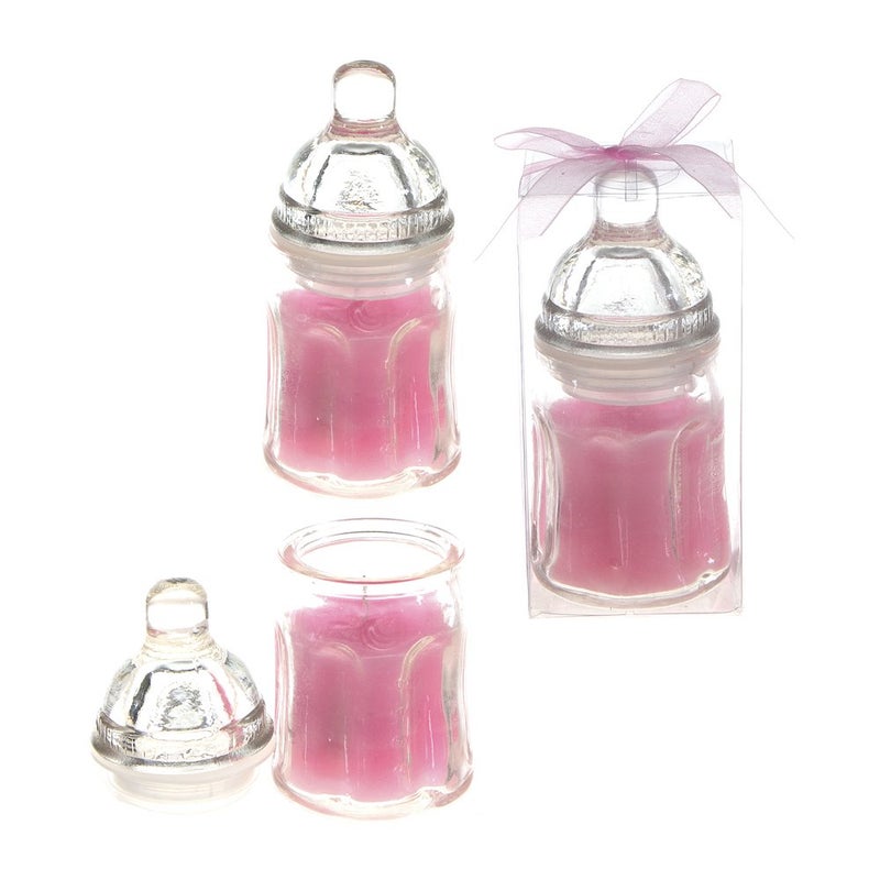 Lunaura 12 pcs Scented Baby Powder Pink Glass Baby Bottle Container Candles, Palm Wax Candle, Baby Shower Gifts, Decorative Accent, Home DÃ©cor, Memory Keepsake, Party Favors, Centerpieces - Image 2