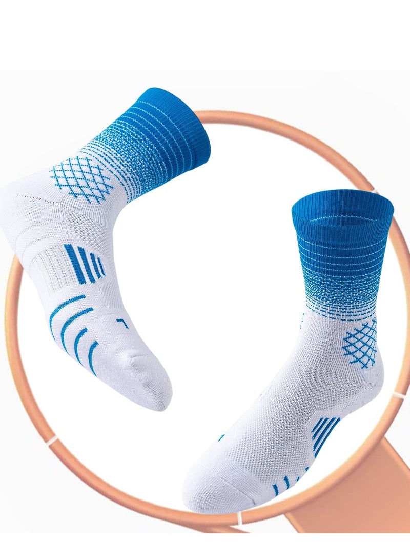 SOLARAE 4 Pairs Athletic Crew Socks Performance Thick Cushioned Sport Basketball Running Training Compression Socks for Men & Women - Image 3