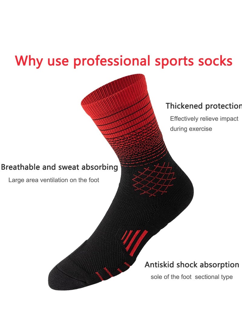 SOLARAE 4 Pairs Athletic Crew Socks Performance Thick Cushioned Sport Basketball Running Training Compression Socks for Men & Women - Image 2
