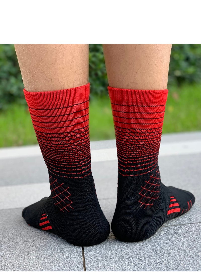 SOLARAE 4 Pairs Athletic Crew Socks Performance Thick Cushioned Sport Basketball Running Training Compression Socks for Men & Women - Image 5