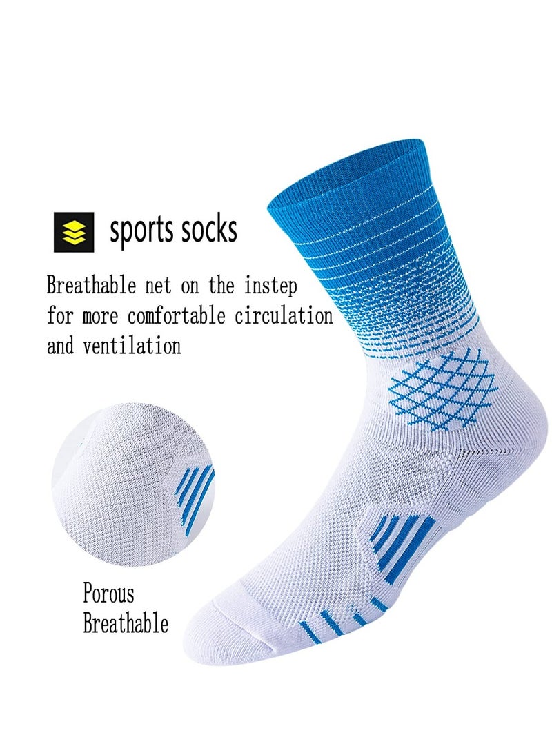 SOLARAE 4 Pairs Athletic Crew Socks Performance Thick Cushioned Sport Basketball Running Training Compression Socks for Men & Women - Image 4