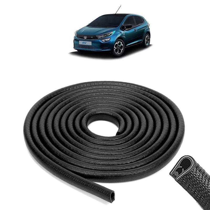 AOSIS - Tata ALTROZ EV Car Door Edge Protector U-Shaped Rubber, Built-in Steel, 5 Meter - Image 1