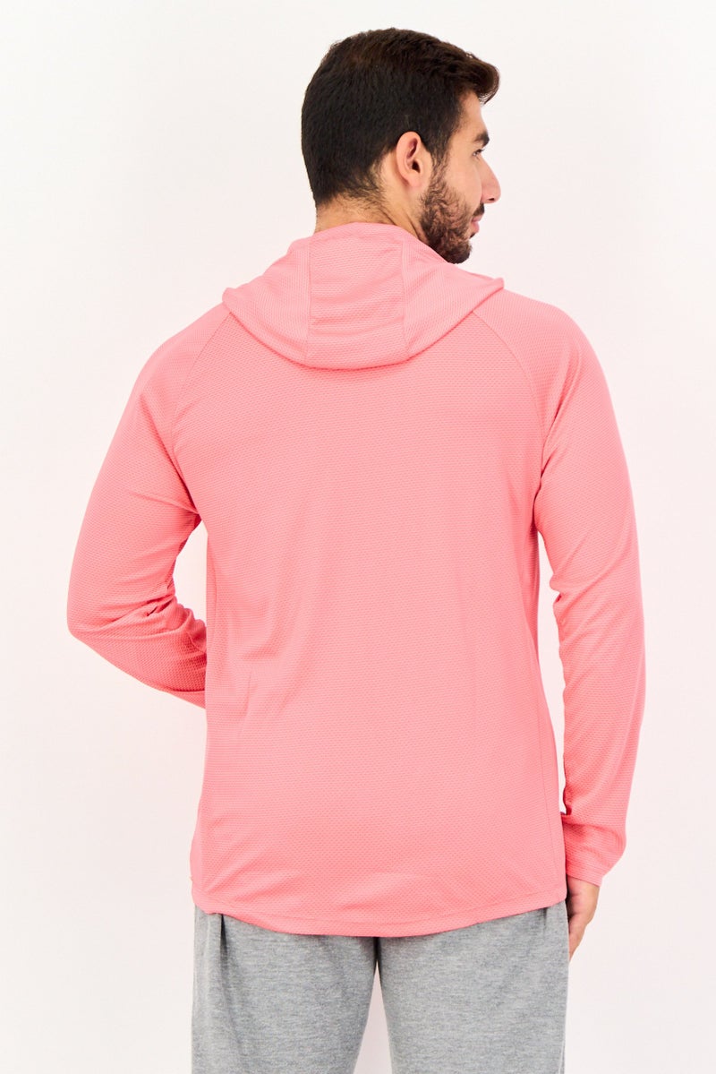 Alive Men Sportswear Fit Training Hoodie, Dark Pink - Image 4