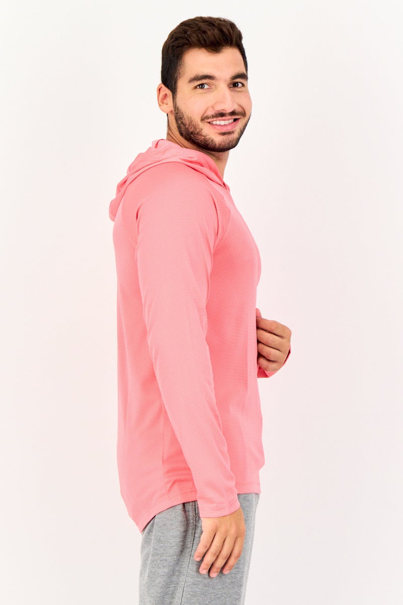 Alive Men Sportswear Fit Training Hoodie, Dark Pink - Image 2
