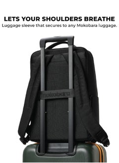 Mokobara MOKOBARA The Element Backpack | Laptop Up to 15.6 Inches, 18L Capacity | Durable Nylon and Vegan Leather, Water Resistant | Ideal for Travel, Office, Students | Ergonomic, Padded Straps | Black  - Image 4