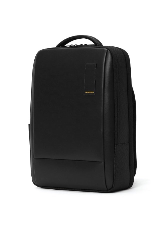 Mokobara MOKOBARA The Element Backpack | Laptop Up to 15.6 Inches, 18L Capacity | Durable Nylon and Vegan Leather, Water Resistant | Ideal for Travel, Office, Students | Ergonomic, Padded Straps | Black  - Image 1