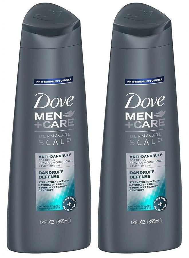 Dove - Men+Care Dermacare Scalp 2-in-1 Shampoo + Conditioner, Dandruff Defense, 12 Ounce (Pack of 2) - Image 1
