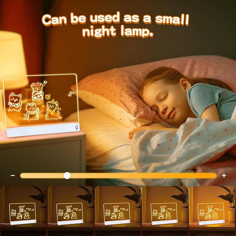 LiebeWH LED Drawing Board 7 Colors Lighted Acrylic 13.8x10 Inch Led Note Board for Writing with Stand and 7 Markers 4 Dynamic Modes - Image 5