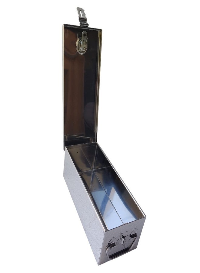 GinoSet Stainless Steel Storage Cash Box Pooja Peti, Jewellery Organizer, Vanity Storage Box, Safe Bank Locker Handicrafts Meenakari Design with Top Side Lock (8 inch) - Image 5
