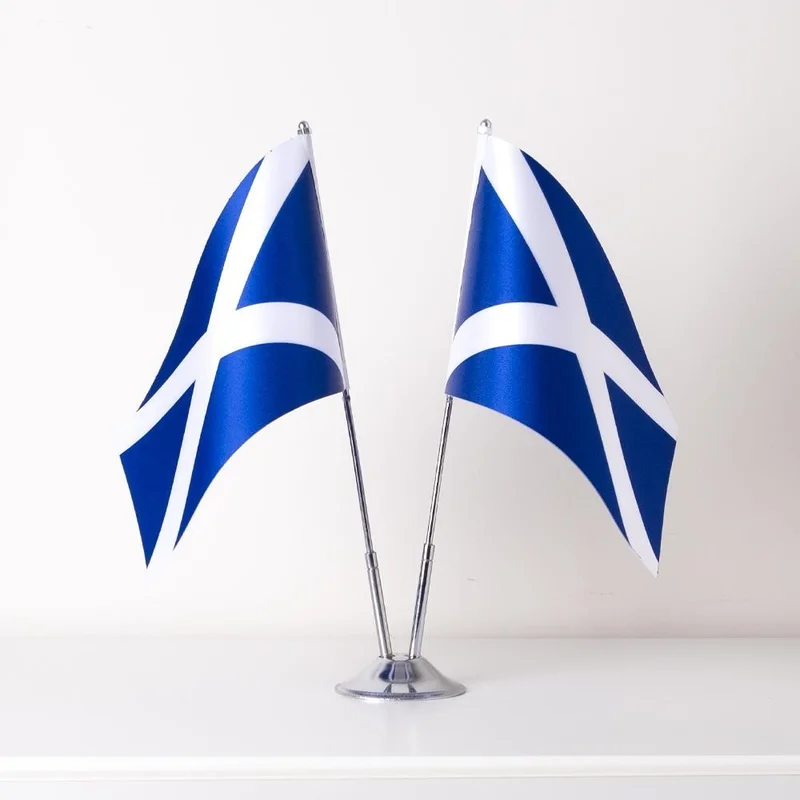 زد سي بايراك Zc Flag Scotland 2 Piece Table Flag Satin Fabric Digital Printing 15x22,5 cm