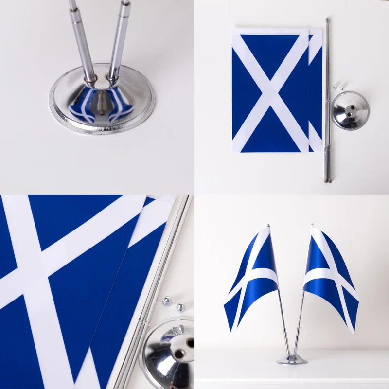 زد سي بايراك Zc Flag Scotland 2 Piece Table Flag Satin Fabric Digital Printing 15x22,5 cm